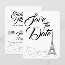 パリのドゥードル 結婚式 Save The Date 招待状