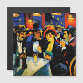 パリのナイトカフェ1900年：鮮やか油絵 (正面/裏面)