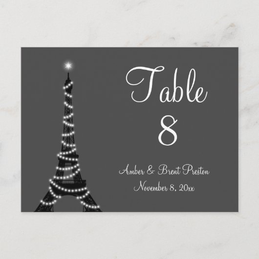 パリのナイトテーブル番号 ポストカード (正面)