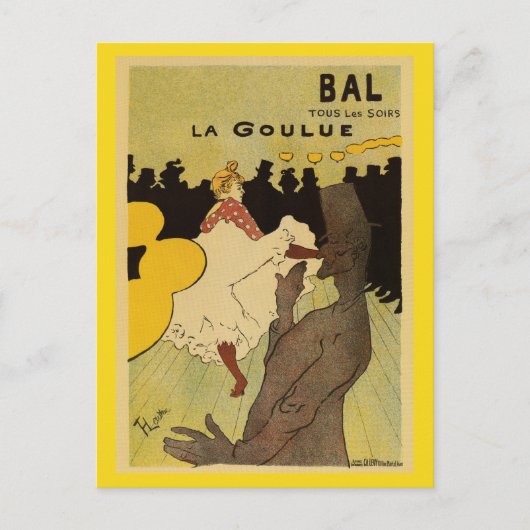 パリのナイトライフ1891トゥールーズロートレック ポストカード (正面)