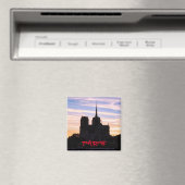 パリのノートルダム大聖堂に沈む夕日 - フランス, パリ マグネット (インサイチュ (食洗機))