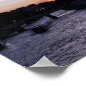 パリのノートルダム大聖堂に沈む夕日 ポスター (角)