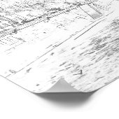 パリのノートルダム大聖堂のイラスト ポスター (角)