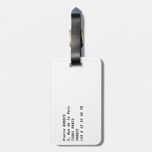 パリのノートルダム大聖堂のイラスト ラゲッジタグ (裏面縦)