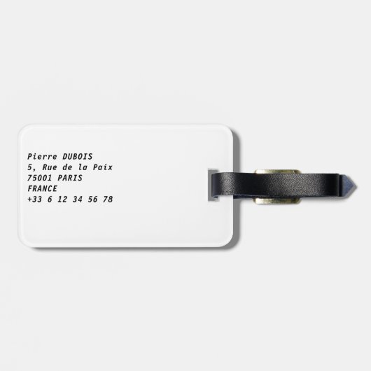 パリのノートルダム大聖堂のイラスト ラゲッジタグ (裏面横)