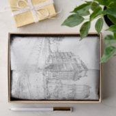 パリのノートルダム大聖堂のイラスト 薄葉紙 (ギフト)