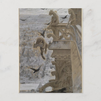 パリのノートルダム大聖堂の獅子像 ポストカード