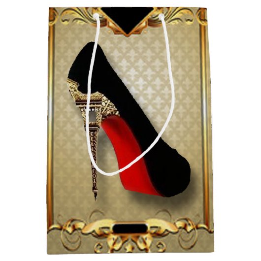 パリのハイヒール ミディアムペーパーバッグ (正面)