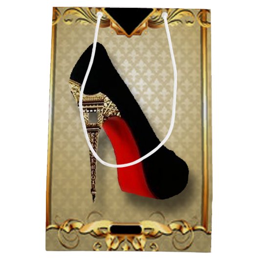 パリのハイヒール ミディアムペーパーバッグ (裏面)