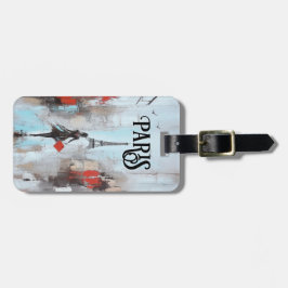 パリのバウンドウーマンインブラック ラゲッジタグ