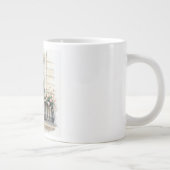 パリのバラのバルコニーの水彩画  ジャンボコーヒーマグカップ (右)