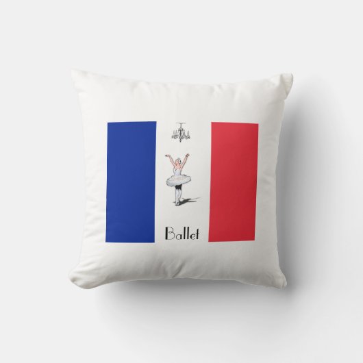 パリのバレエのフランスのな旗のテーマの装飾用クッション クッション (正面)