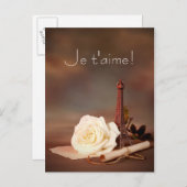 パリのバレンタインデー シーズンポストカード (正面/裏面)