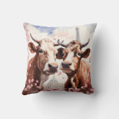 パリのバレンタインデー – 牛のカップル –  クッション (裏面)