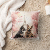 パリのバレンタインデー – 犬のカップル – クッション (ブランケット)