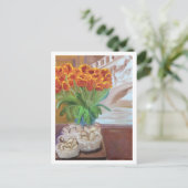 パリのパンとチューリップ ポストカード (スタンド正面)