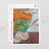 パリのパンとチューリップ ポストカード (正面/裏面)