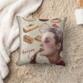 パリのパン屋のカップケーキのペストリーのレトロのクッキー クッション (ブランケット)