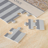 パリのパーソナライズでストライプのなヴィンテージの旧式な地図 ジグソーパズル (側面)