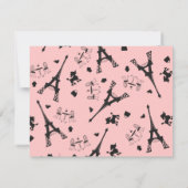 パリのパーティーはピンクでお礼を言う サンキューカード (裏面)