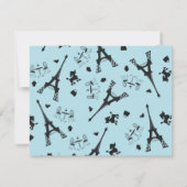 パリのパーティーはピンクでお礼を言う ノートカード (裏面)