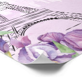 パリのパープルアイリス フランスのイベントまたはパーティーの歓迎 ポスター (角)