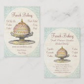 パリのビクトリアンなヴィンテージのフランス人のベーカリー 名刺 (正面/裏面)