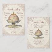 パリのビクトリアンなヴィンテージのフランス人のベーカリー 名刺 (正面/裏面)