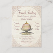 パリのビクトリアンなヴィンテージのフランス人のベーカリー 名刺 (裏面)
