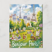 パリのピクニックアンダーザザエッフェルタワー ポストカード (正面)