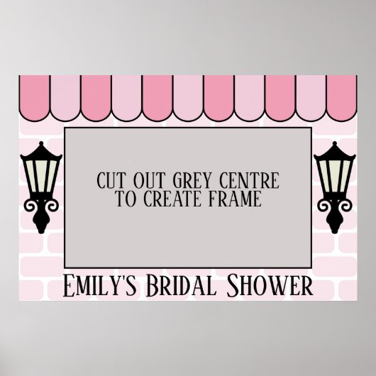 パリのピンクのウェディングシャワー フォトフレーム ポスター (正面)