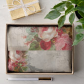 パリのピンクの黄色バラのヴィンテージ音楽ティッシュペーパー 薄葉紙 (ギフト)