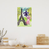 パリのピンクプードルのポスター ポスター (キッチン)