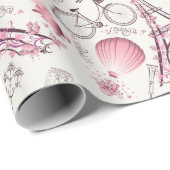 パリのピンク ラッピングペーパー (ロールコーナー)