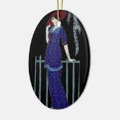 パリのファッションの20年代のエレガントな女性 セラミックオーナメント (左)