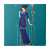 パリのファッションの20年代のエレガントな女性 タイル (正面)