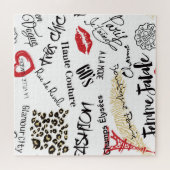 パリのファッション:ヴィンテージの魅力パターン。 ジグソーパズル (横)