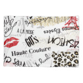 パリのファッション:ヴィンテージの魅力パターン。 枕カバー (裏面)