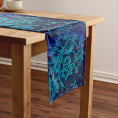 パリのフェミニンゴビクトリアンシックネイビーブルーレース ショートテーブルランナー (インサイチュ)