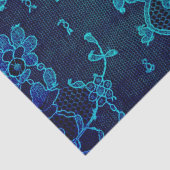 パリのフェミニンゴビクトリアンシックネイビーブルーレース 薄葉紙 (詳細)