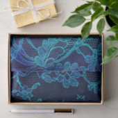 パリのフェミニンゴビクトリアンシックネイビーブルーレース 薄葉紙 (ギフト)