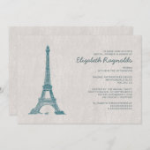 パリのフォーマルなブライダルシャワー招待状 招待状 (正面/裏面)