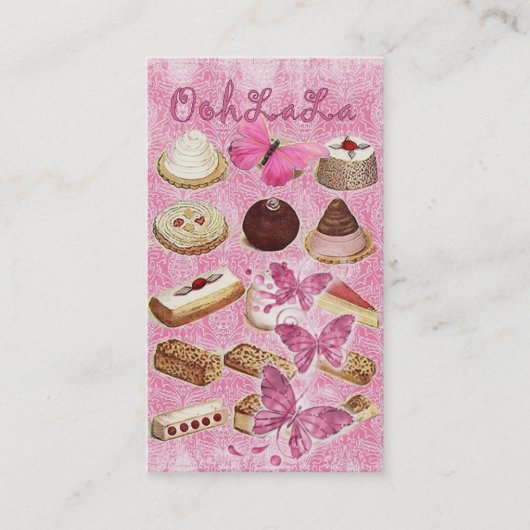 パリのフランスのなペストリーのカップケーキのクッキーのパン屋 名刺 (正面)