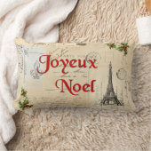 パリのフランスのな郵便はがきのクリスマスの枕 ランバークッション (ブランケット)