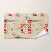 パリのフランスのな郵便はがきのクリスマスタオルセット バスタオルセット (ハンドタオル)