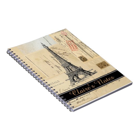 パリのフランスのな郵便はがきは螺線形ノートを個人化します ノートブック (右側)
