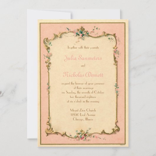 パリのフランスのな香水のラベルの招待状 招待状 (正面)