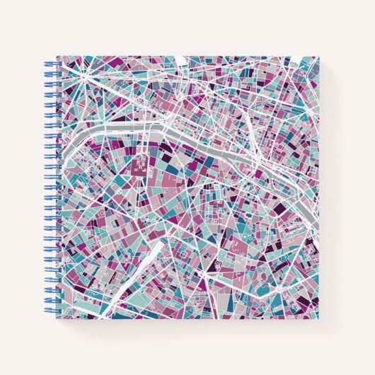 パリのフランスの地図 ノートブック (正面)