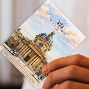 パリのフランス学士院 水彩風景画 ポストカード