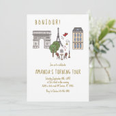 パリのフランス風カフェでの誕生日パーティー 招待状 (スタンド正面)